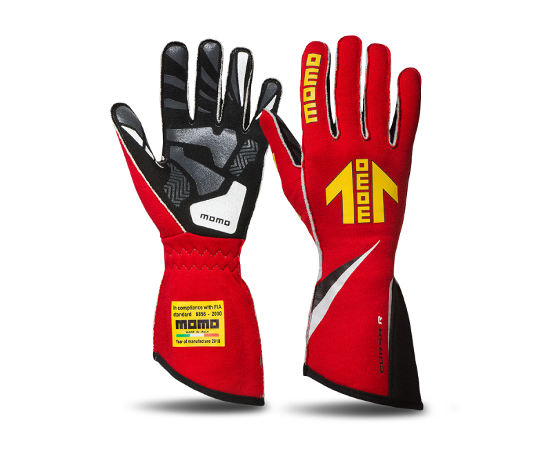 Momo Corsa R Gloves Size 9 (FIA 8856-2000)-Red momGUCORSARED09