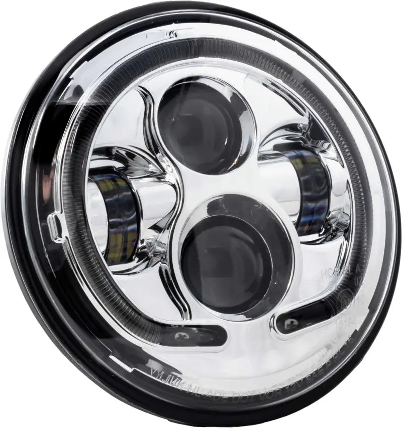 7" Led Headlight Chr Halo W/ Mnt Adapter wps-850-09665