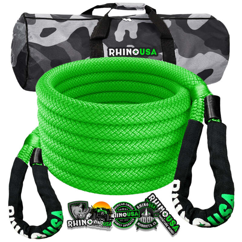 Rhino USA 1" x 30' Green Kinetic Energy Recovery Rope rsaKROPE-1X30-GRN