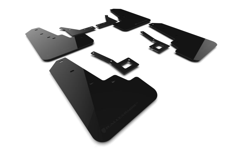 Premium UR Mud Flaps for 2019-2024 Dodge Ram 1500 Rebel - Black with Metallic Logo ralMF98-UR-BLK-MBK