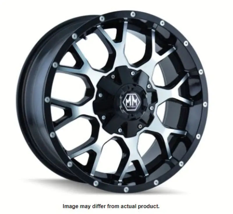 8015-8937B18 Wheel Group Warrior (8015) Blk/Machined Face 18 wgh80158937bm