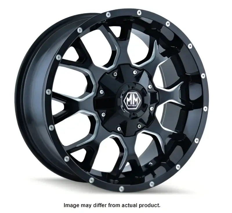 8015-8937M Wheel Group Warrior (8015) Blk/Milled Spokes 18 wgh80158937m1