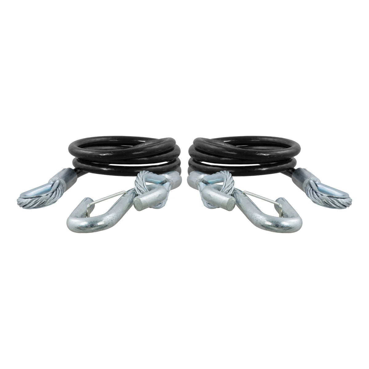 CURT 44-1/2-Inch Vinyl-Coated Trailer Safety Cables, 7/16-In Snap Hooks, 5,000 lbs Break Strength, 2-Pack Model 80151