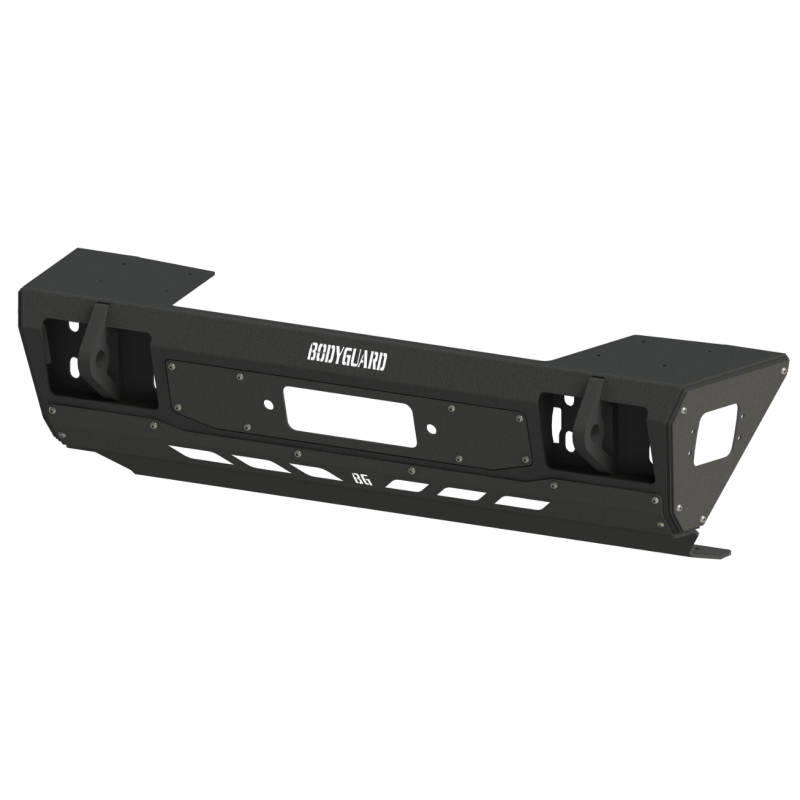 Bodyguard JL Front Bumper Stubby Base End Cap Light Cutouts Bare Metal Model 95193BNN