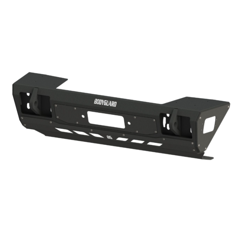 Bodyguard JL Front Bumper Stubby Base End Cap Light Cutouts Texture Black Powder Coat Model 95193TNN