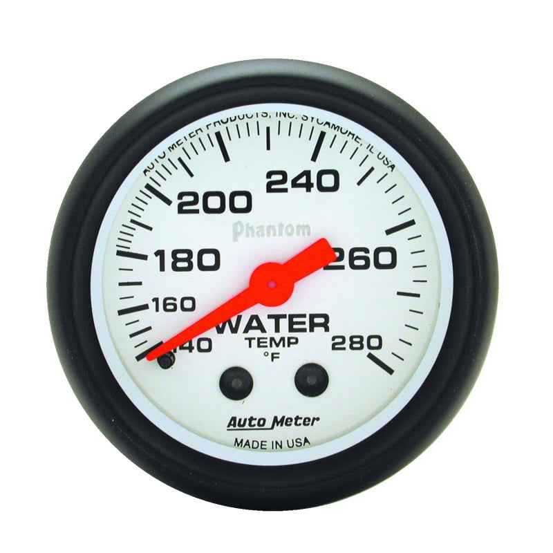 Autometer Phantom 52mm 140-280 Deg F Mechanical Water Temp Gauge 5731
