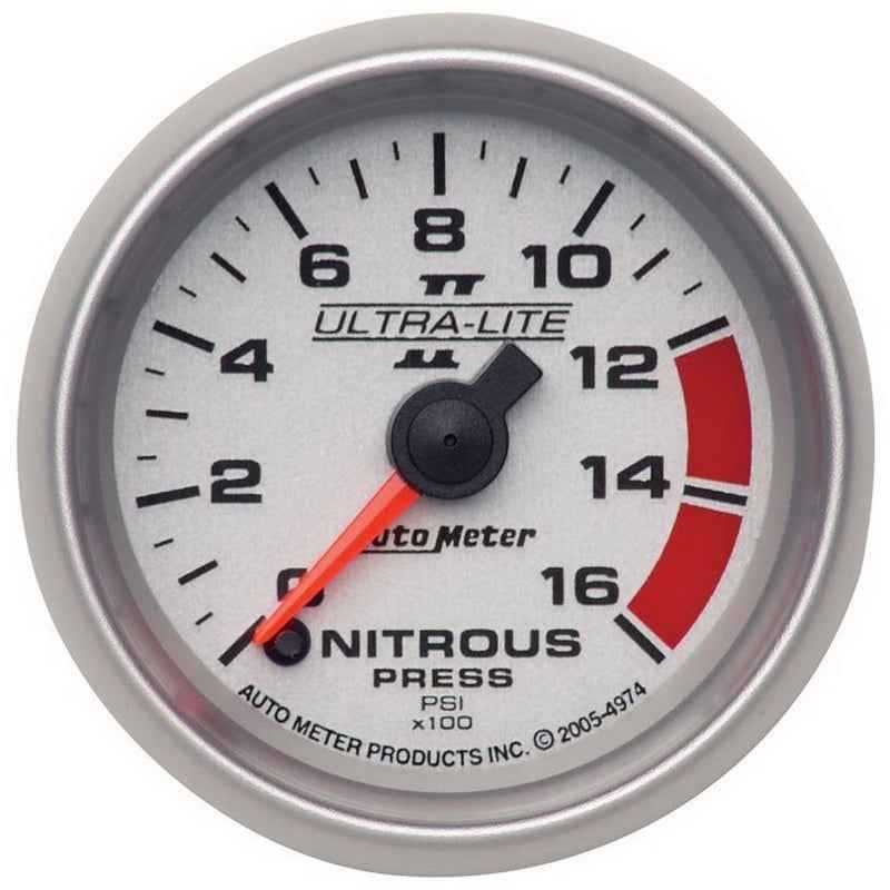 Autometer Ultra-Lite II 2 1/16in FSE 0 - 1600 PSI Nitrous Pressure Gauge 4974