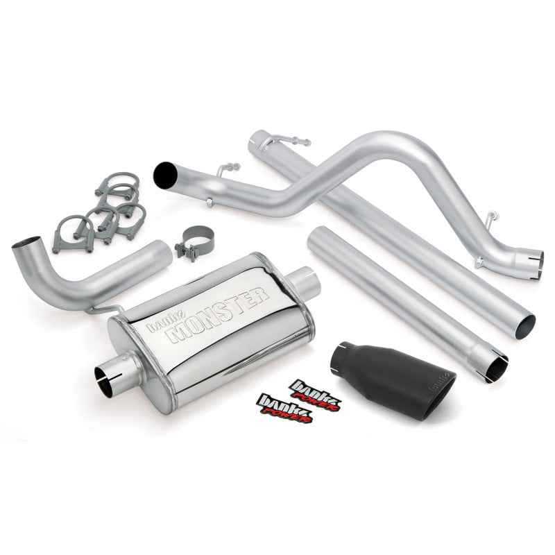 Banks Power 07-11 Jeep 3.8L Wrangler Unlimited - 4dr Monster Exh Sys - SS Single Exh w/ Black Tip 51322-B