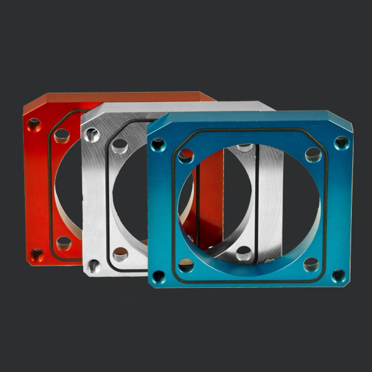 Boomba Throttle Body Adapter Bolt On 75mm Blue WRX 2002-2014