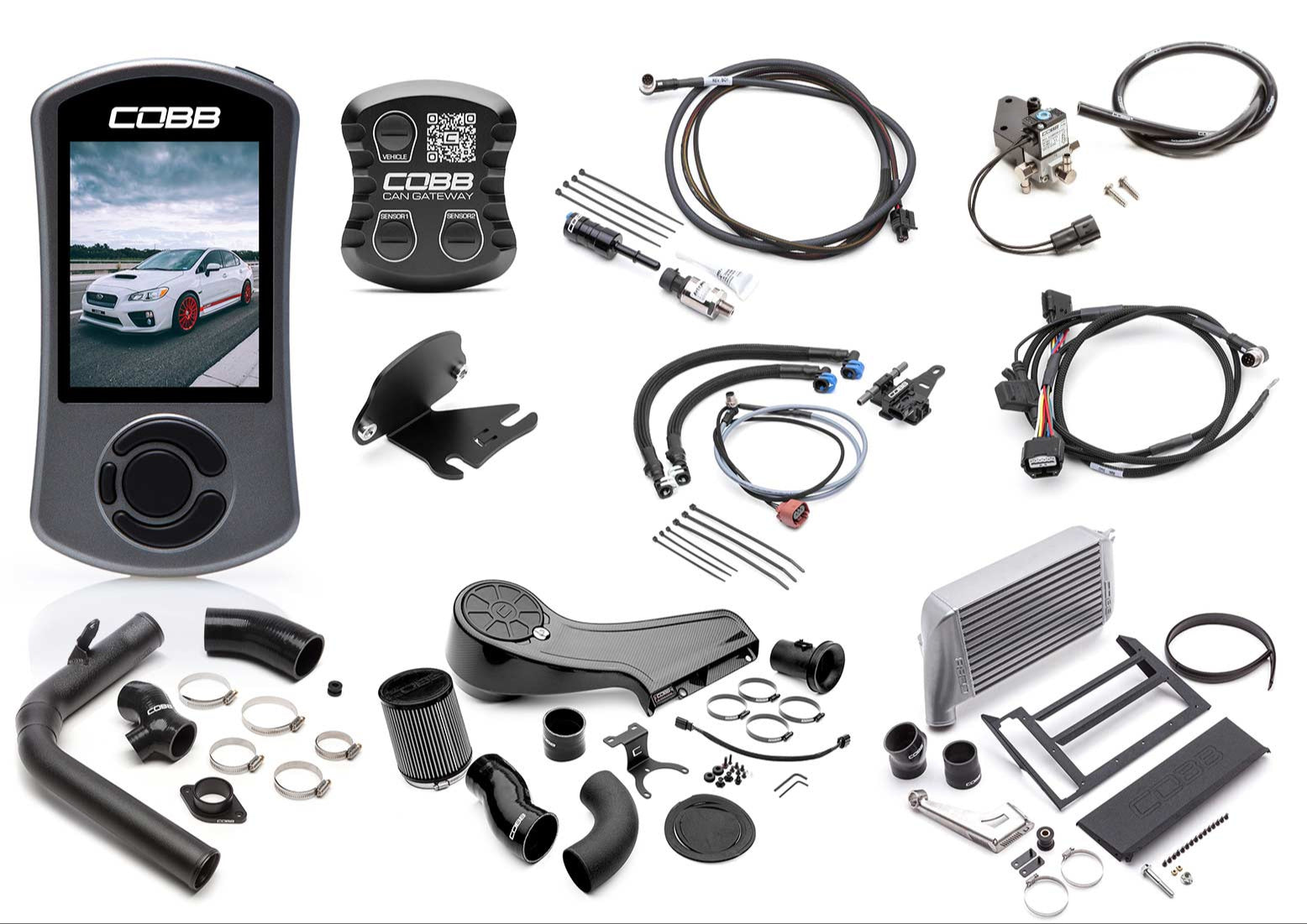 Cobb Tuning 2015-2017 Subaru WRX Silver NexGen Stage 2 + CAN Flex Fuel Redline Carbon Fiber Power Package Silver