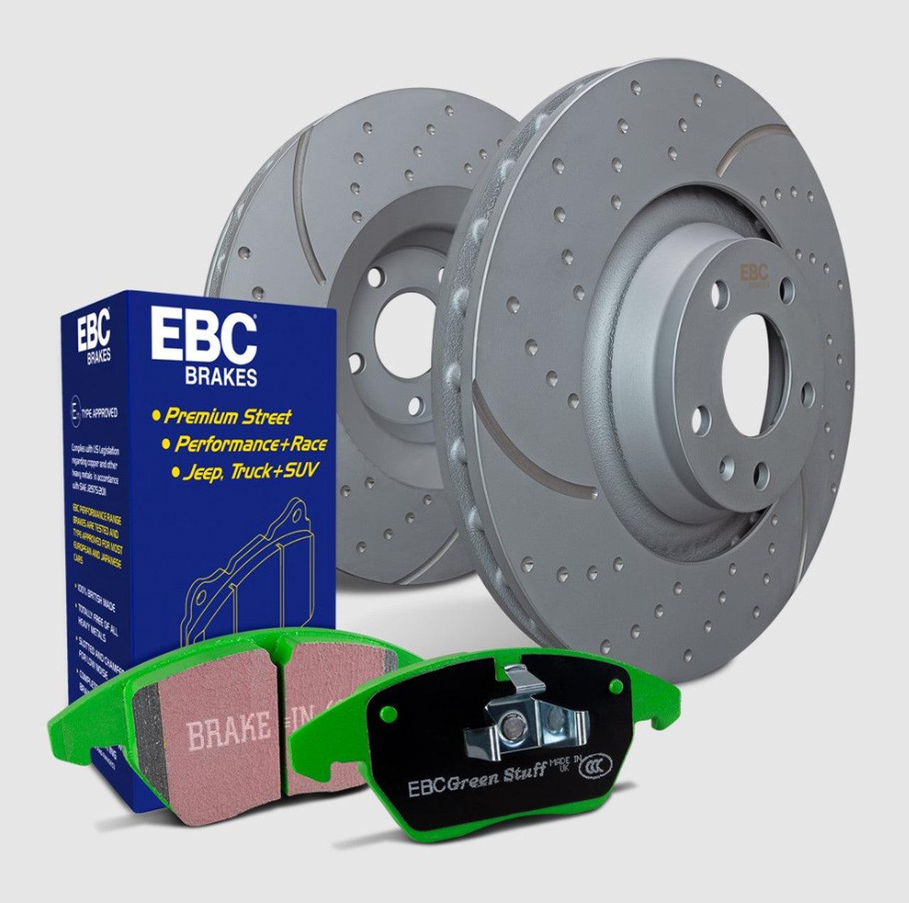 EBC S10 Greenstuff 2000 Rear Brake Pads and GD Rear Rotors Kit Subaru WRX 2022-2025 | S10KR1512