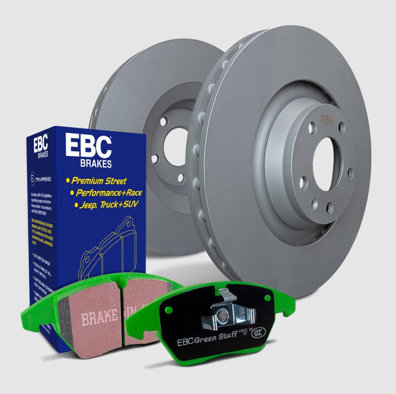 EBC S11 Greenstuff 2000 Brake Pads and Gray RK Rotors Front Kit Subaru WRX 2022-2025 | S11KF1876