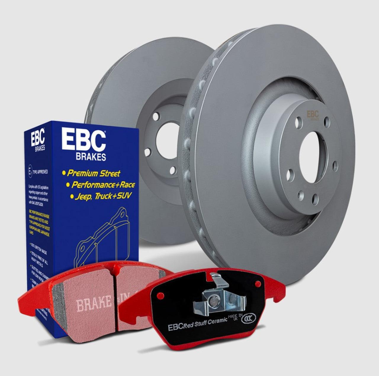 EBC S12 Redstuff Ceramic Rear Brake Pads and RK Rear Rotors Kit WRX 2022-2025 | S12KR1655