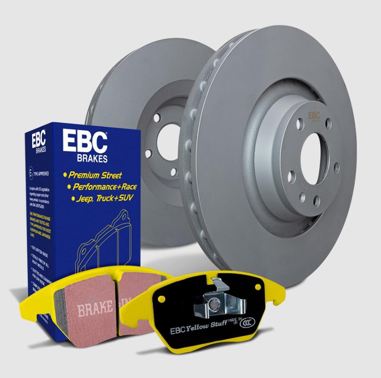 EBC S13 Yellowstuff Sport Brake Pads and Black RK Rotors Rear Kit Subaru WRX 2022-2025 | S13KR1860