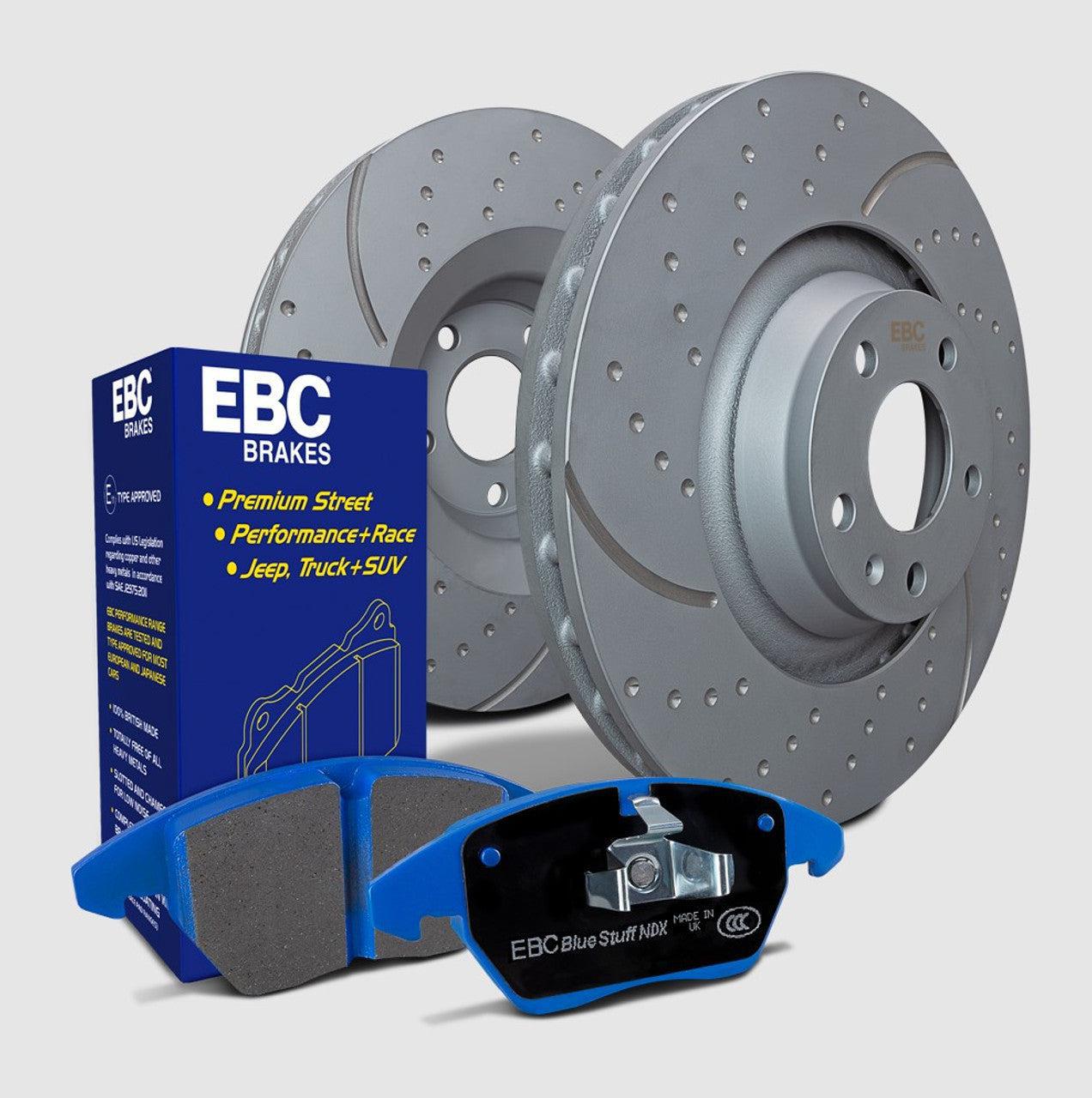 EBC S6 Bluestuff NDX Rear Brake Pads + Gray GD Rear Rotors Kit WRX 2022-2025 | S6KR1353