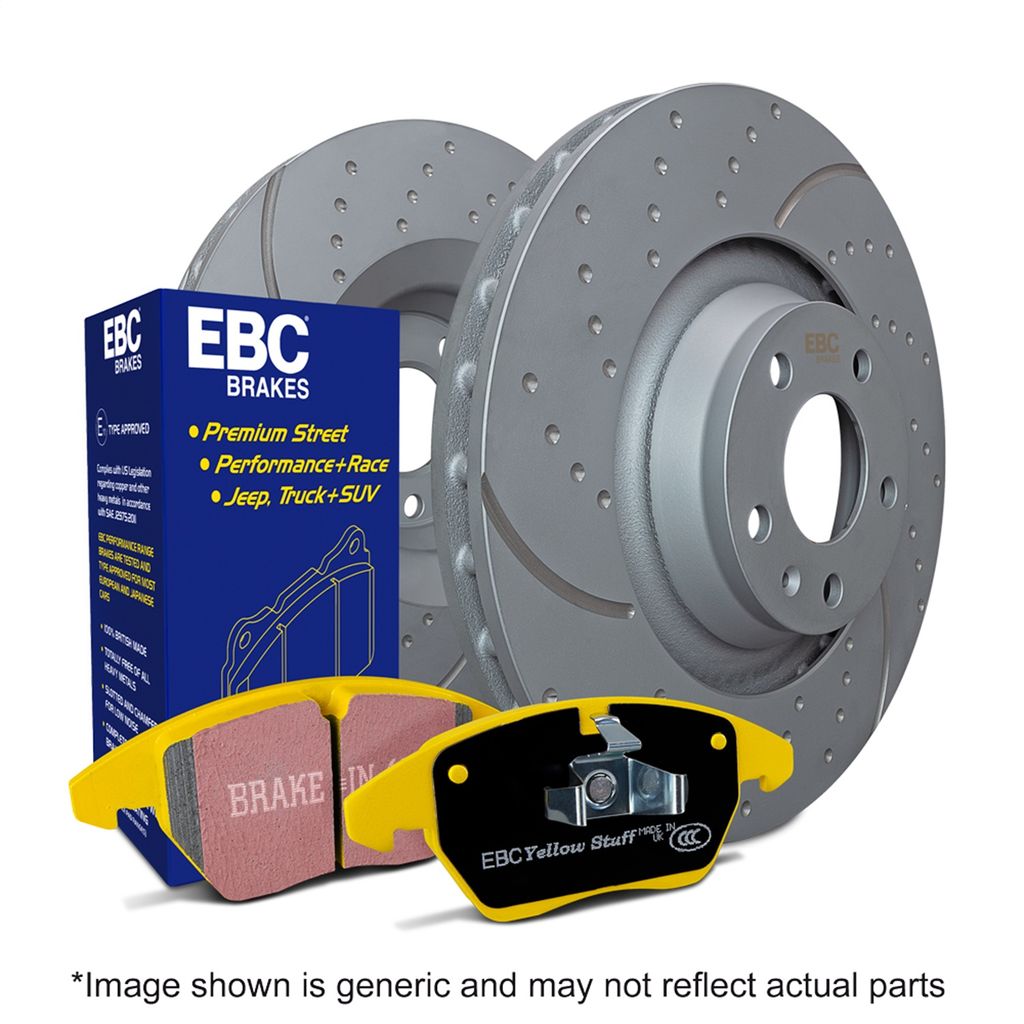 EBC Yellowstuff Brake Pads and Dimpled & Slotted Rotors Front Kit Subaru WRX 2022-2025 | S5KF2101