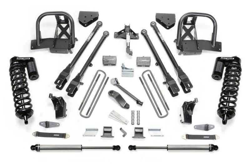 Fabtech 08-10 Ford F450/F550 4WD 6in 4 Link System w/DL 4.0 Coilovers & Rear DL Shocks K2055DL