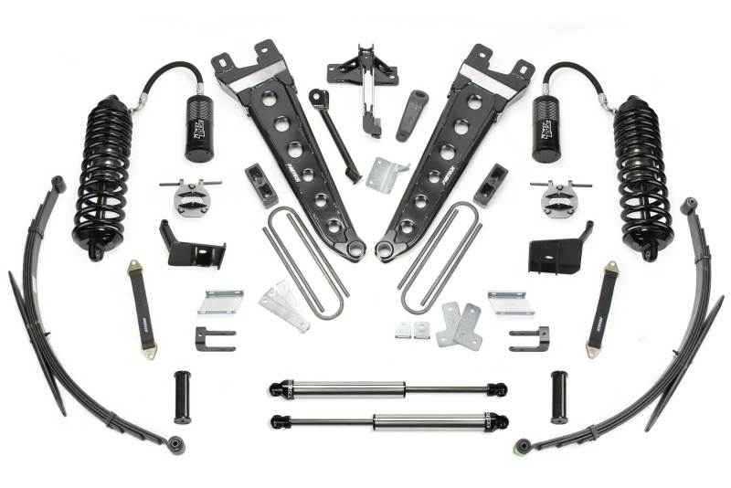 Fabtech 11-16 Ford F250/350 4WD 8in Radius Arm System w/DL 4.0 Resi Coilovers & Rear DL 2.25 Shocks K2275DL
