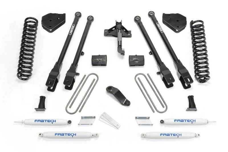 Fabtech 17-21 Ford F250/F350 4WD Diesel 4in 4Link Sys w/Coils & Perf Shks K2216