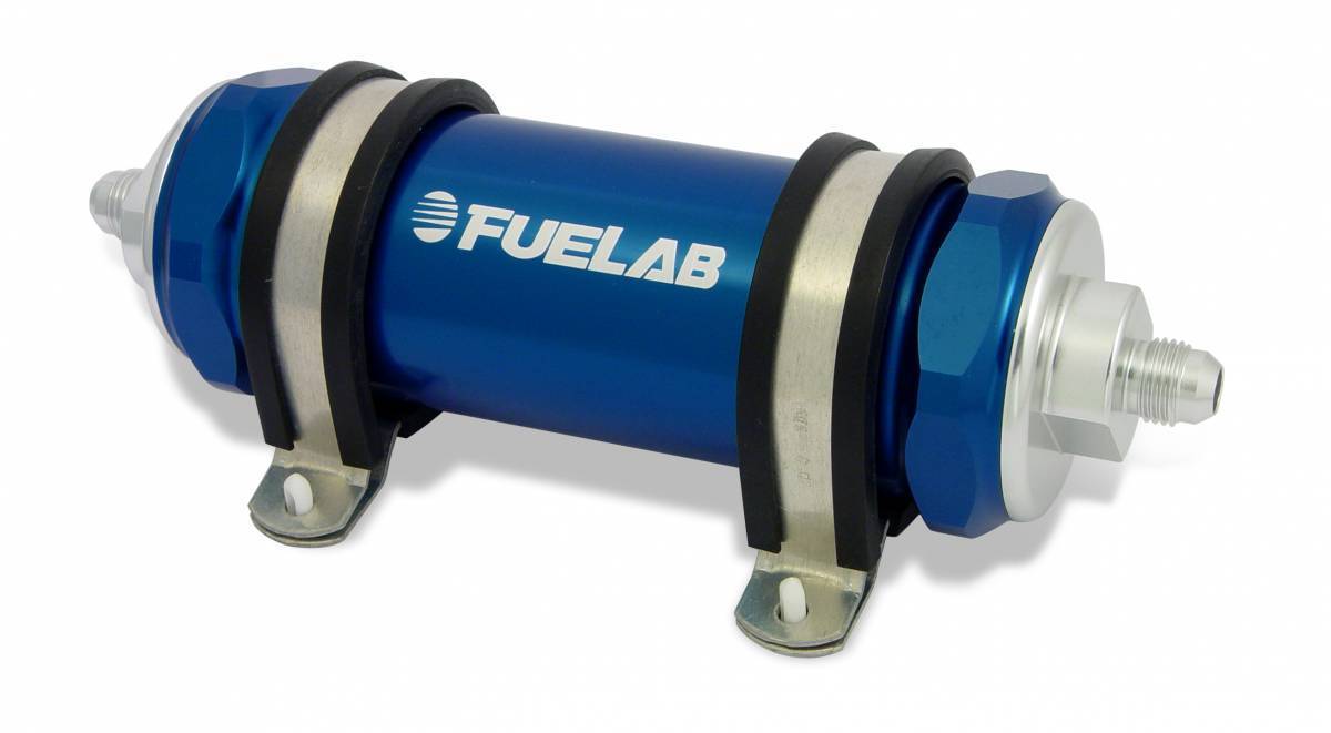 Fuelab 85832 Series High Flow Integrated Fuel Filter/Check Valve Blue | 85832-3
