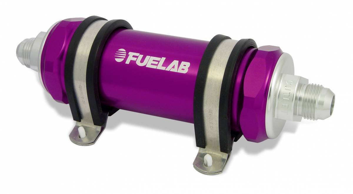 Fuelab 85832 Series High Flow Integrated Fuel Filter/Check Valve Purple | 85832-4