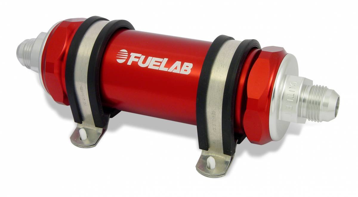 Fuelab 85832 Series High Flow Integrated Fuel Filter/Check Valve Red | 85832-2