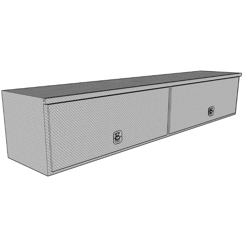 Brute 13" X 16" X 88"L HD Top Sider Diamond, W/ Flip Up Doors, Black Text Model HTB88-BT