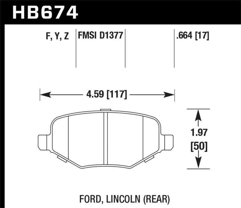 Hawk 11-19 Ford Explorer HPS 5.0 Rear Brake Pads HB674B.664