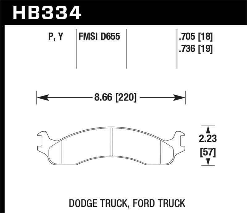 Hawk 99 Ford E-250 Super Duty Front Brake Pads HB334P.736