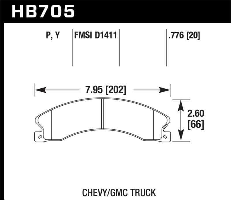Hawk Chevy/GMC Express/Silverado/Savana/Sierra 15/25/35/4500 SuperDuty Rear LTS Brake Pads HB705Y.776