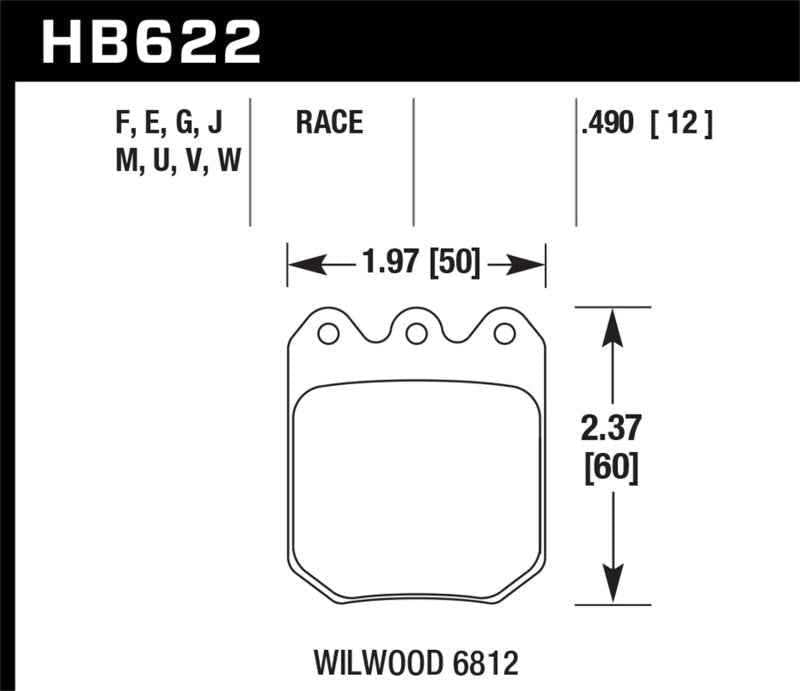 Hawk Wilwood DLS 6812 DTC-30 Brake Pads HB622W.490