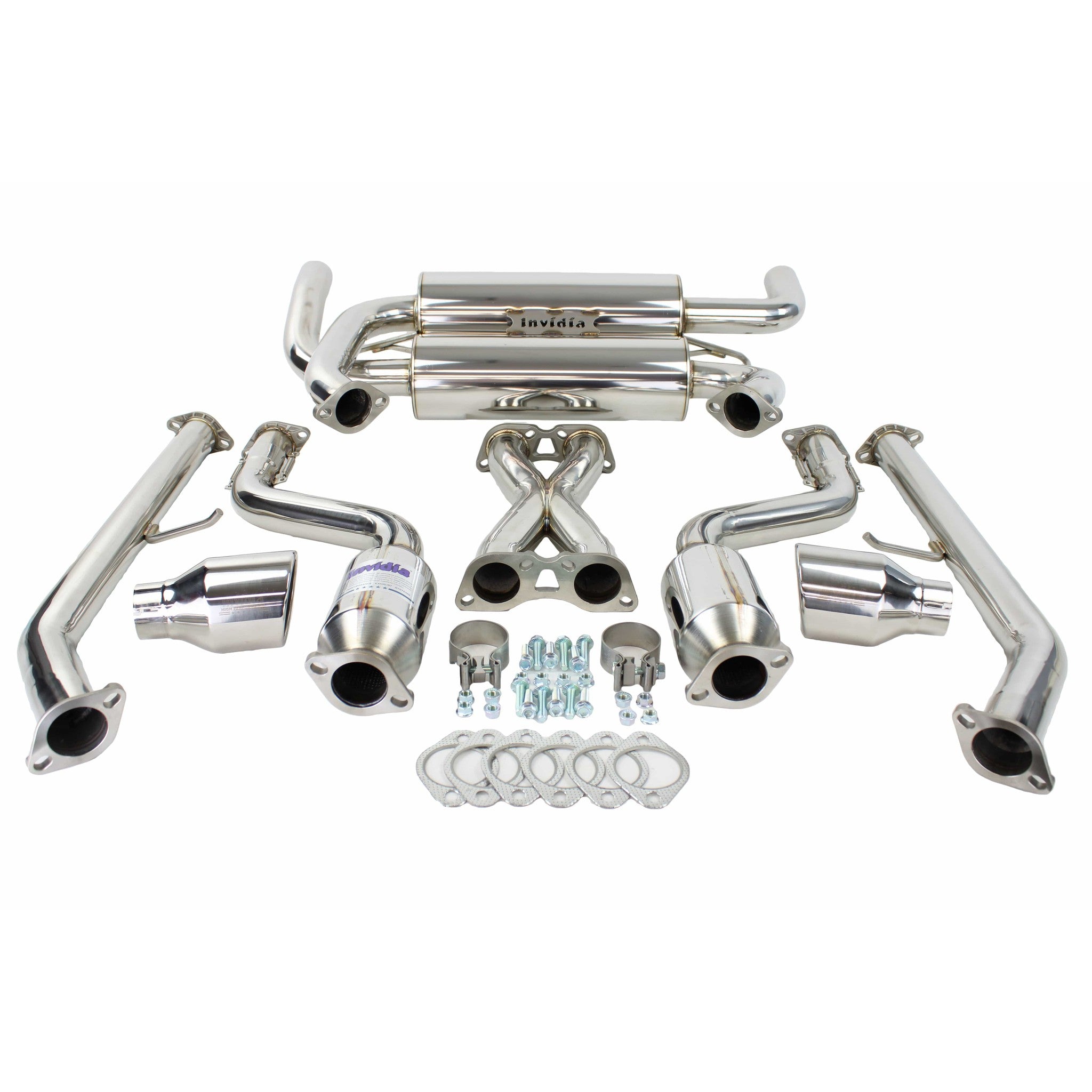 Invidia Gemini Rolled Stainless Tips Cat Back Exhaust Nissan 370Z 2009+ | HS09N7ZGIS