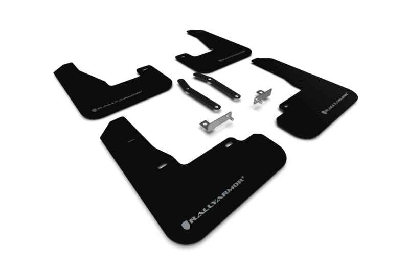 Rally Armor 2019+ Hyundai Elantra N Line UR Black Mud Flap w/ Silver Logo MF59-UR-BLK/SIL