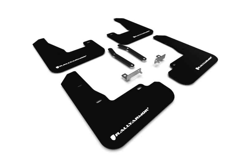 Rally Armor 2019+ Hyundai Elantra N Line UR Black Mud Flap w/ White Logo MF59-UR-BLK/WH