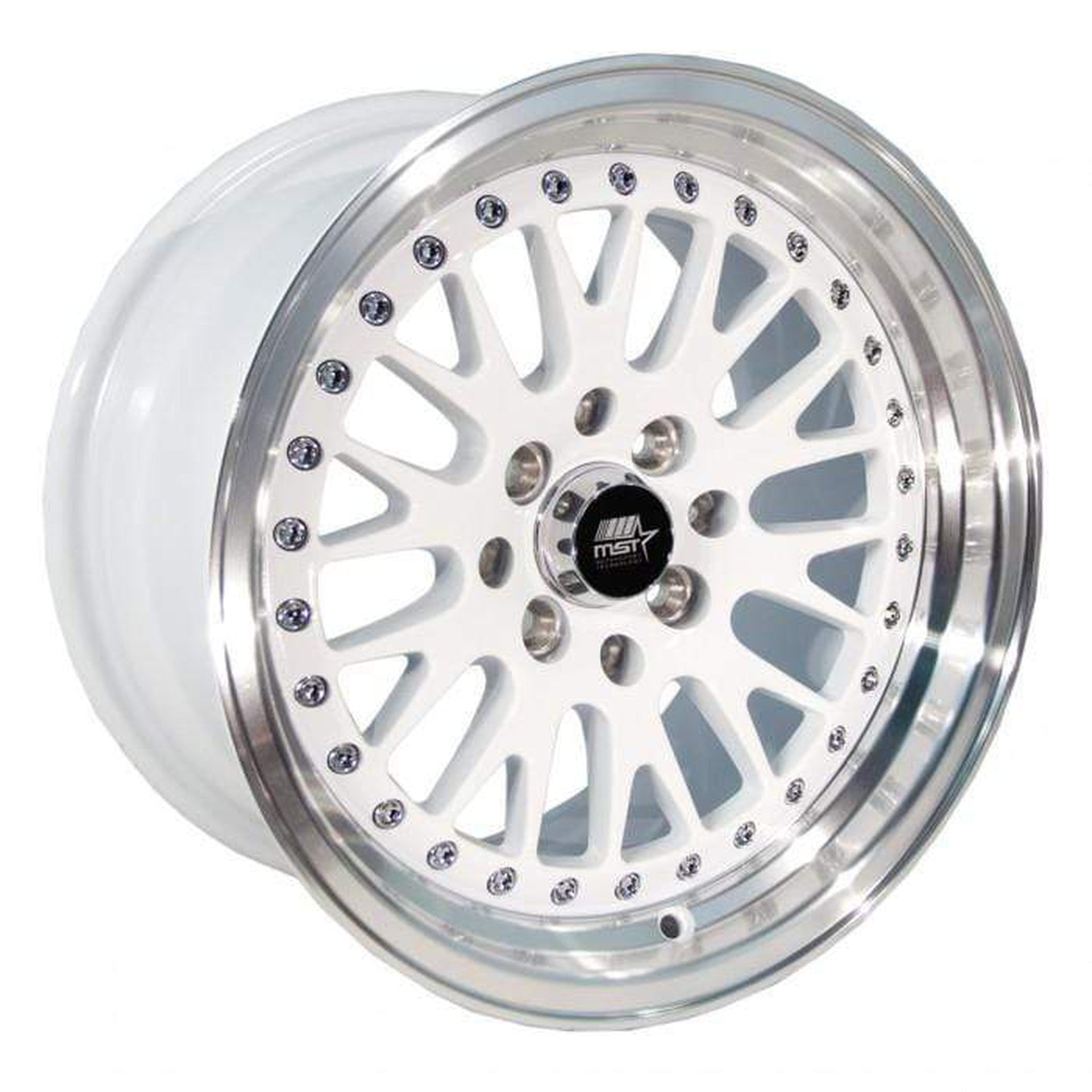 MST MT10 Wheel 15x8 25mm 4x100/4x114.3 73.1 White w/Machined Lip