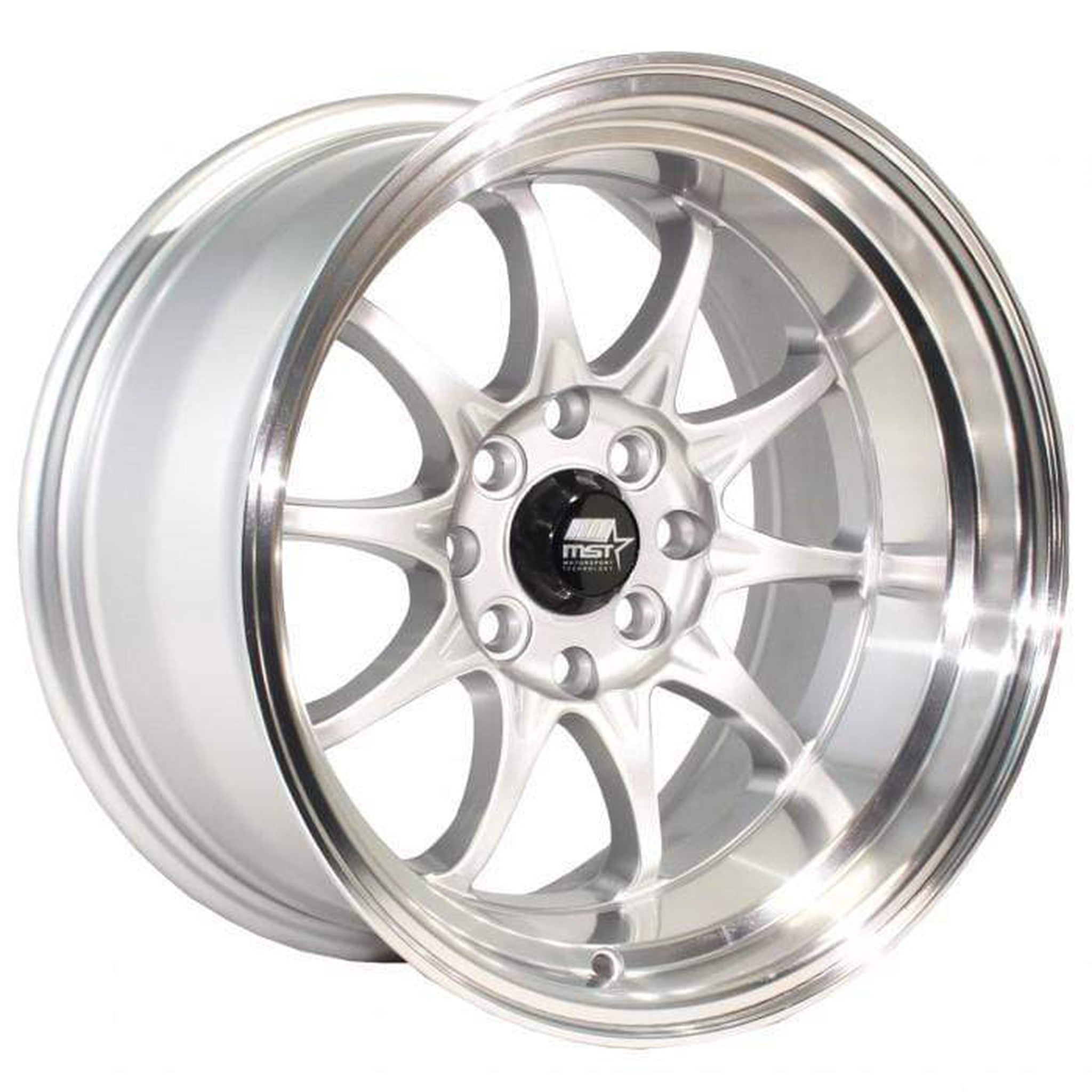 MST MT11 Wheel 15x9 0mm 4x100/4x114.3 73.1 Silver w/Machined Lip