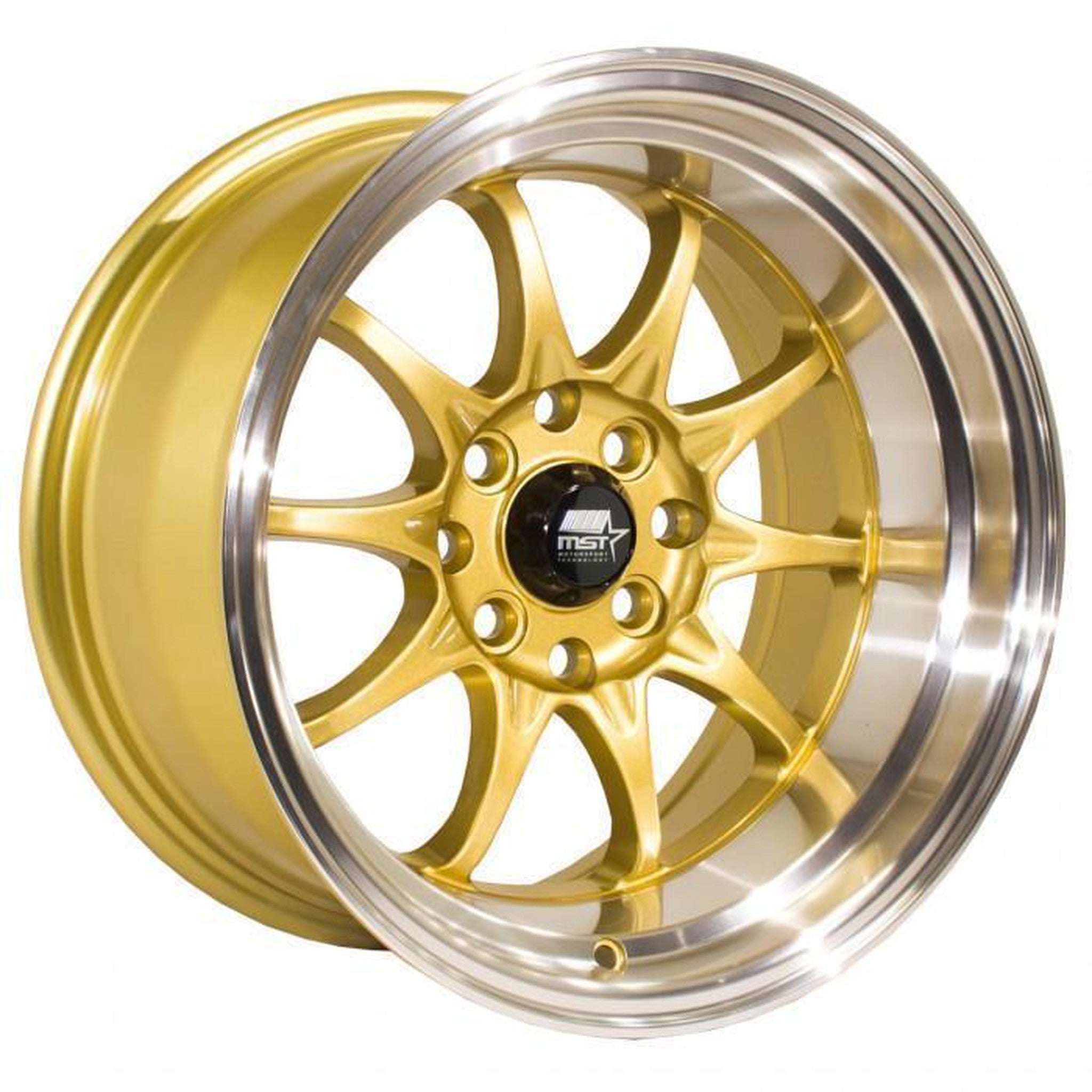 MST MT11 Wheel 17x9 20mm 5x100/5x114.3 73.1 Gold w/Machined Lip