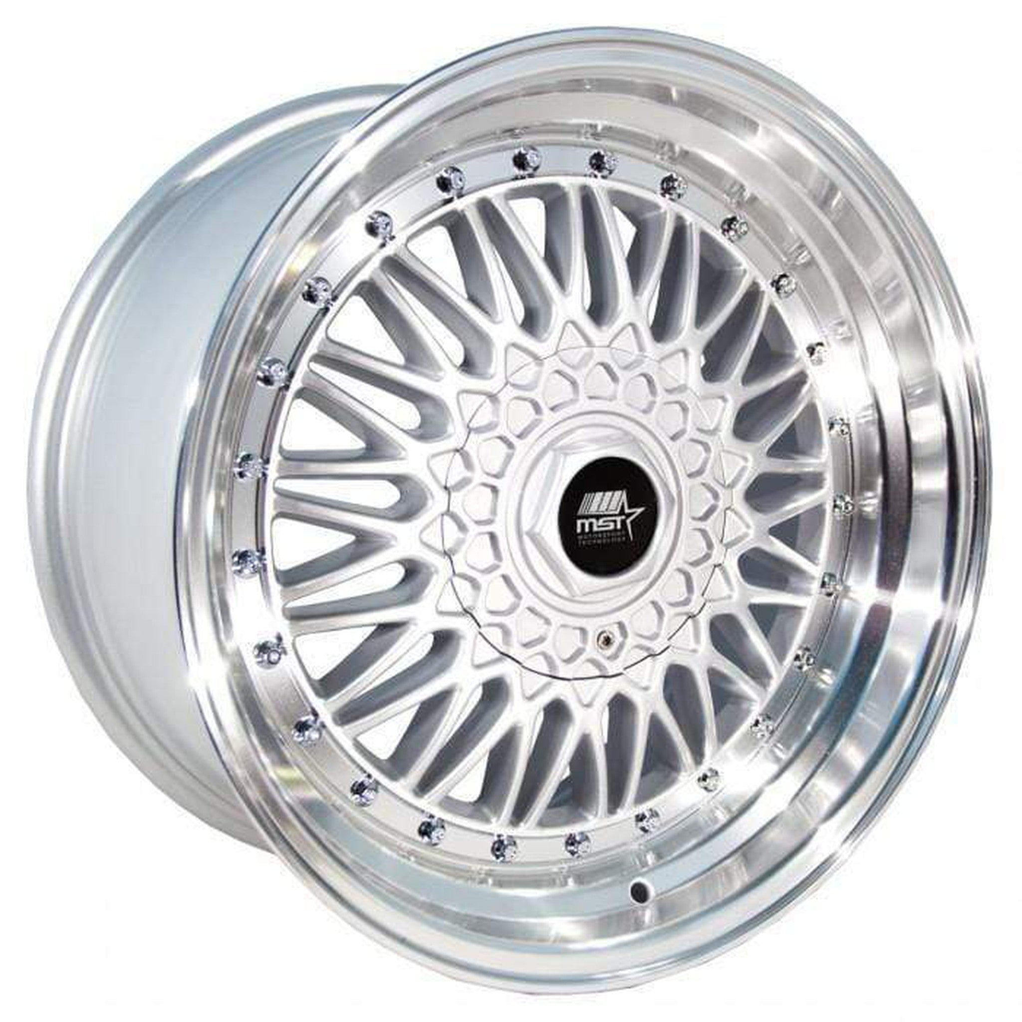 MST MT13 Wheel 15x8 20mm 4x100/4x114.3 73.1 Silver w/Machined Lip