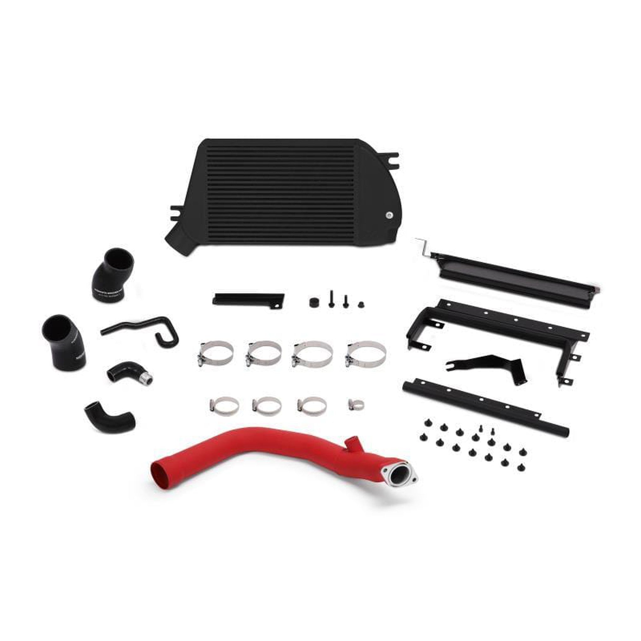 Mishimoto Top Mount Intercooler w/Charge Pipe Red/Wrinkle Black Subaru WRX 2015+