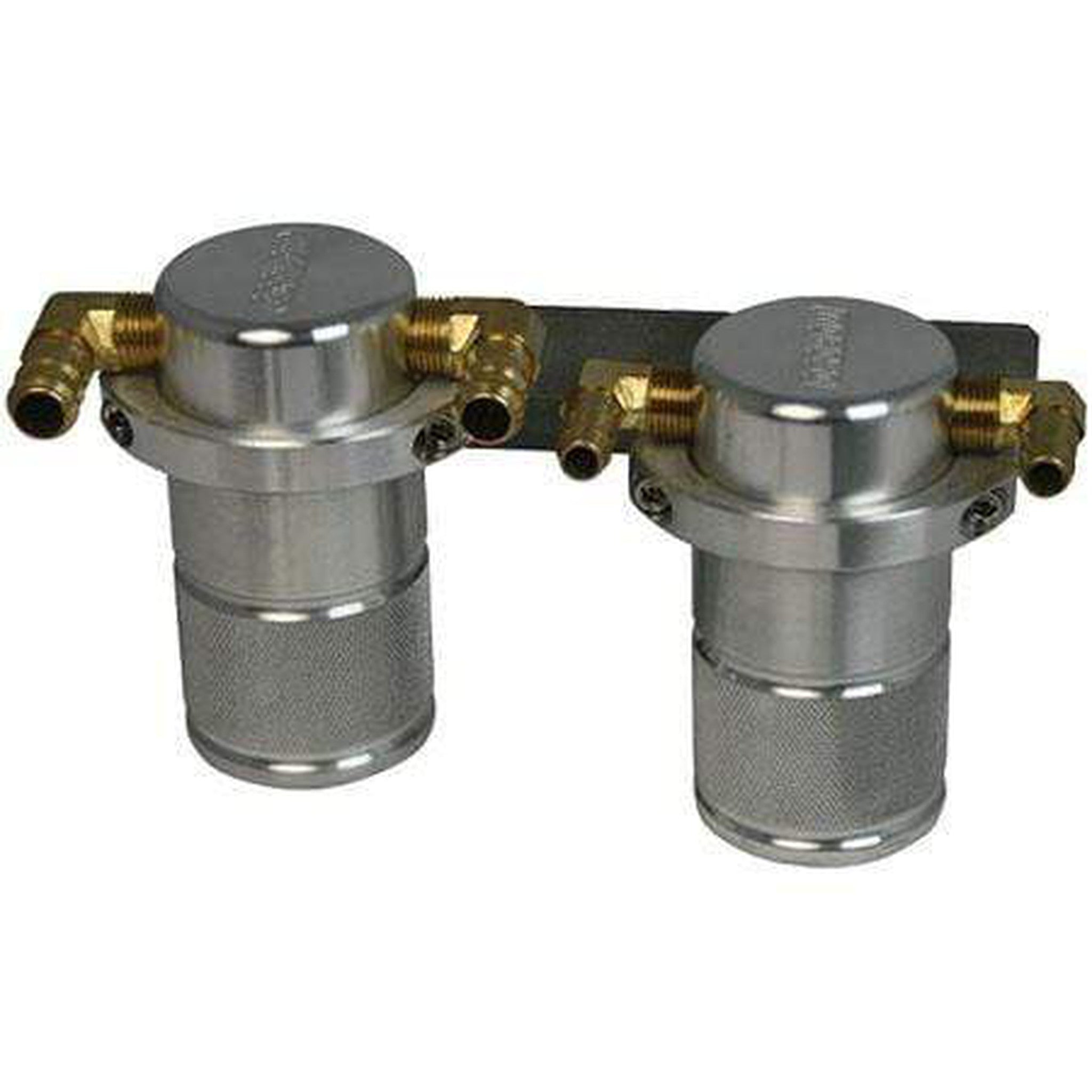 Moroso Air Oil Separator Twin Small Body Silver Subaru STI 2004-2007 / WRX 2006-2007