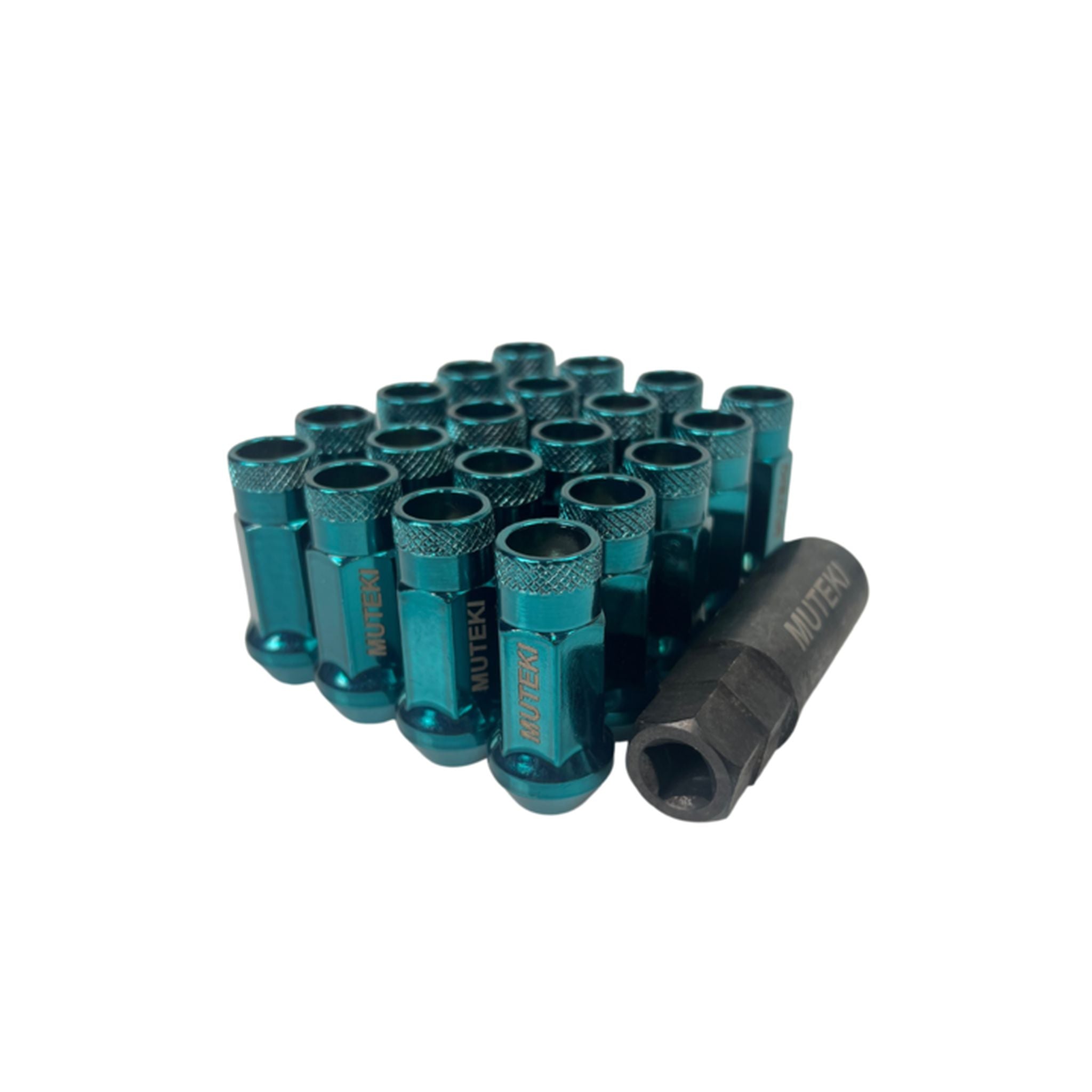 Muteki SR48 Open-Ended Lug Nuts 12x1.50mm Green Blue