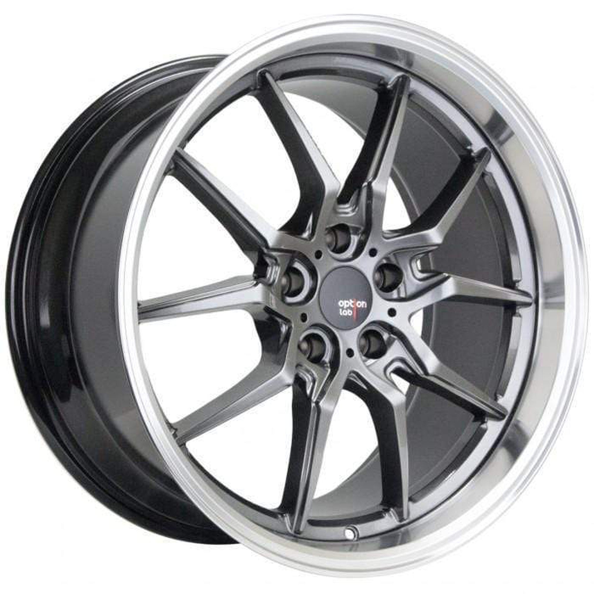 Option Lab S718 Wheel 19x9.5 35mm 5x114.3 73.1 Nightfall Grey w/Machined Lip