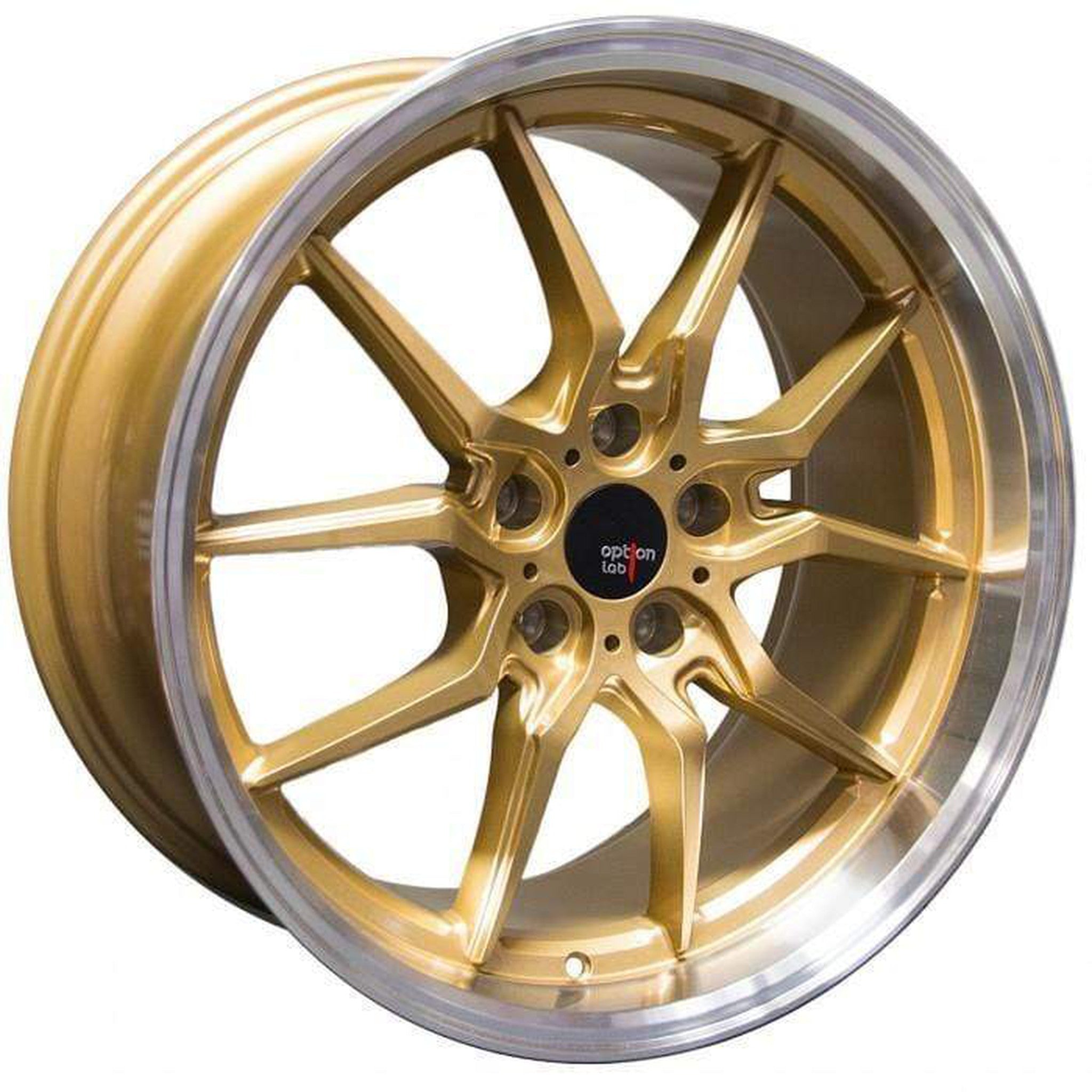 Option Lab S718 Wheel 19x9.5 35mm 5x114.3 73.1 Top Secret Gold w/Machined Lip