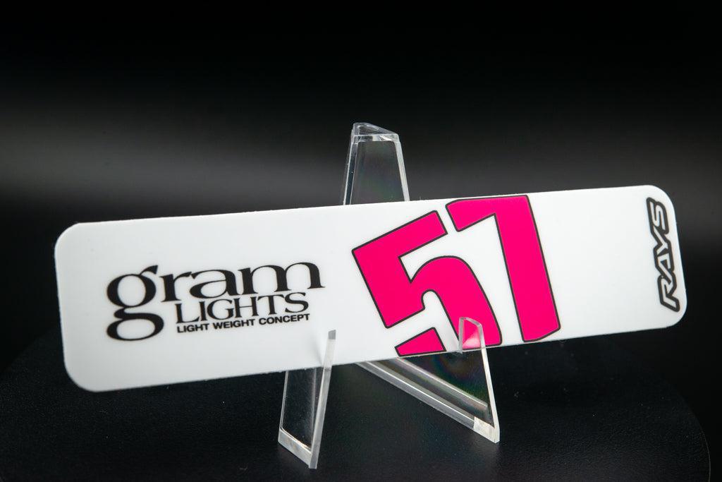Overnight.Crew Rays Gram Lights 57DR/57CR Spoke Stickers (4 PCS) - White/Raspberry