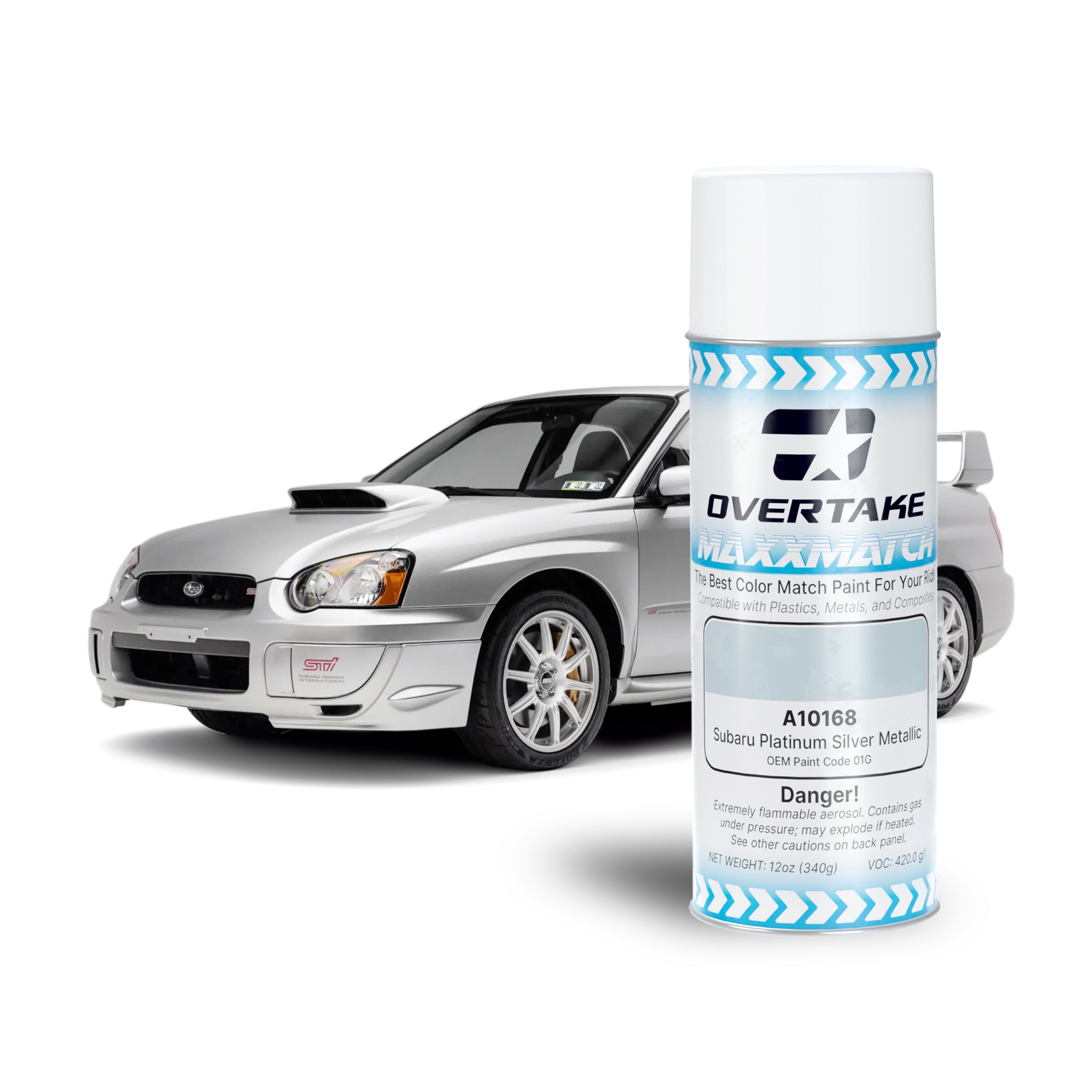 Overtake MaxxMatch Paint Subaru Platinum Silver Metallic 01G 12oz. Can | A10168