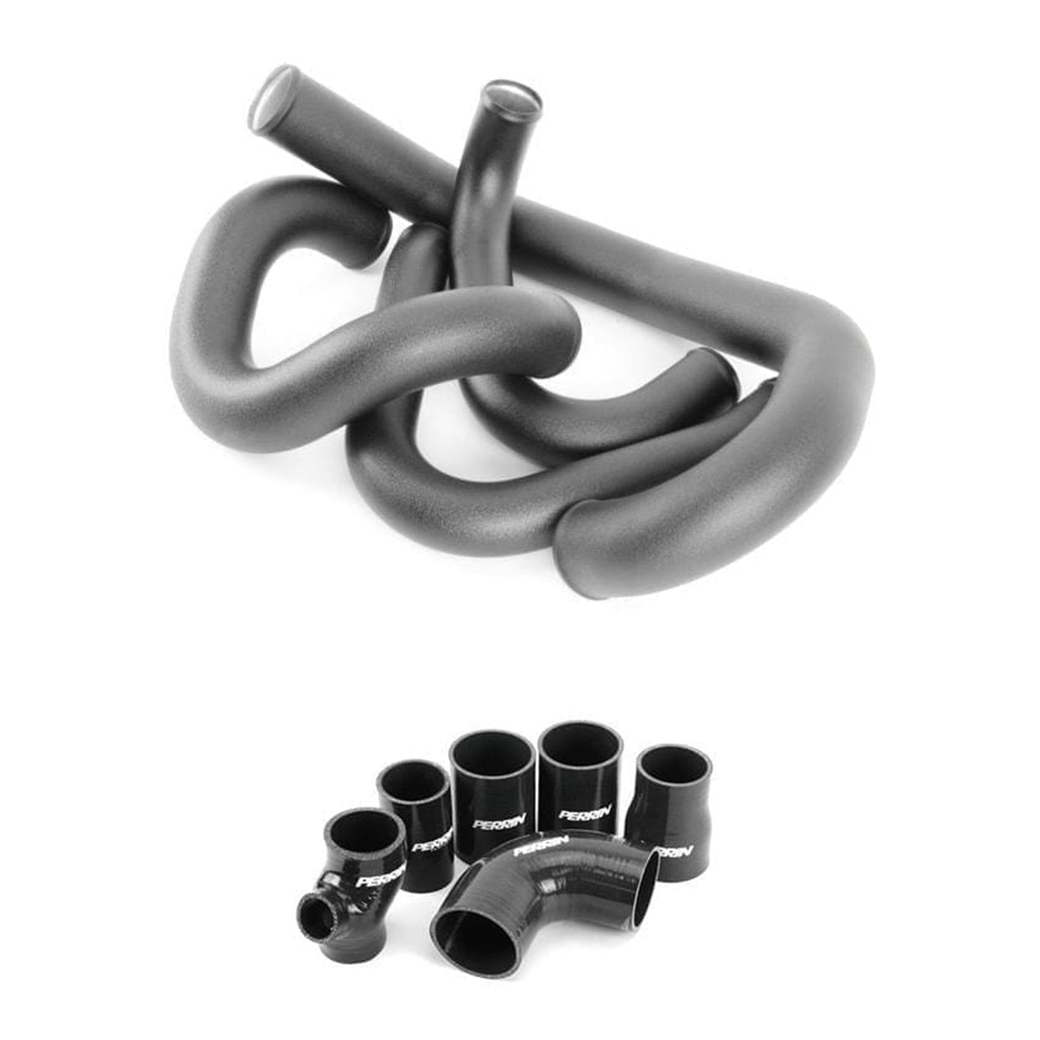 Perrin FMIC Black Boost Tubes and Black Couplers Subaru WRX 2015-2021 | PSP-ITR-437-2BK/BK