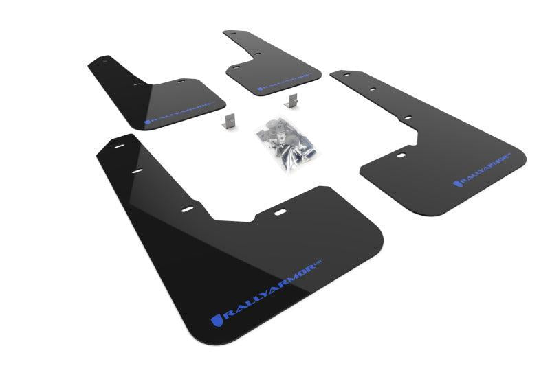 Rally Armor Black Mud Flap Blue Logo 2022-2025 Subaru Outback Wilderness | MF76-UR-BLK/BL