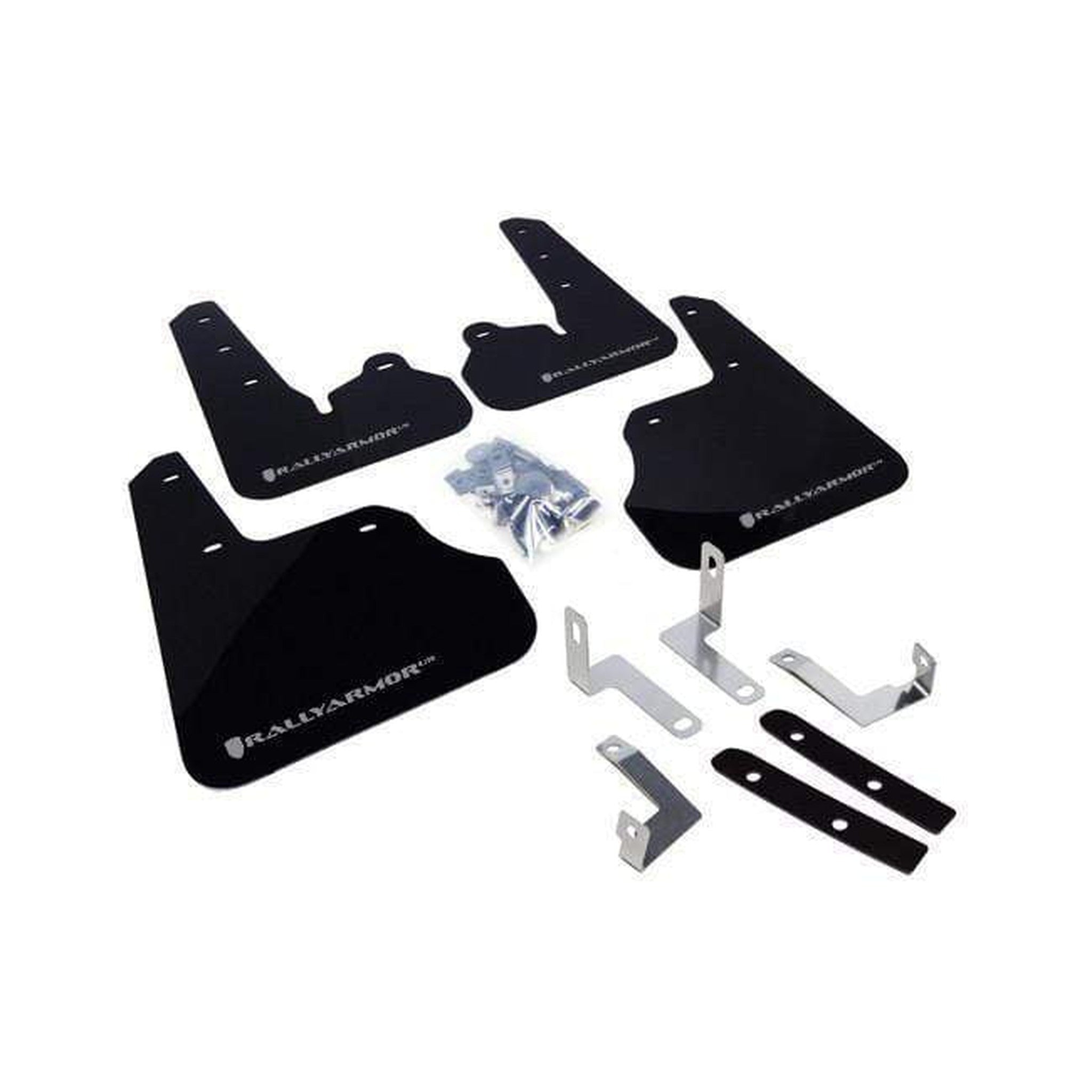 Rally Armor Black Mud Flaps w/ Grey Logo 2012-2016 Subaru Impreza Hatch and Sedan | MF22-UR-BLK/GRY