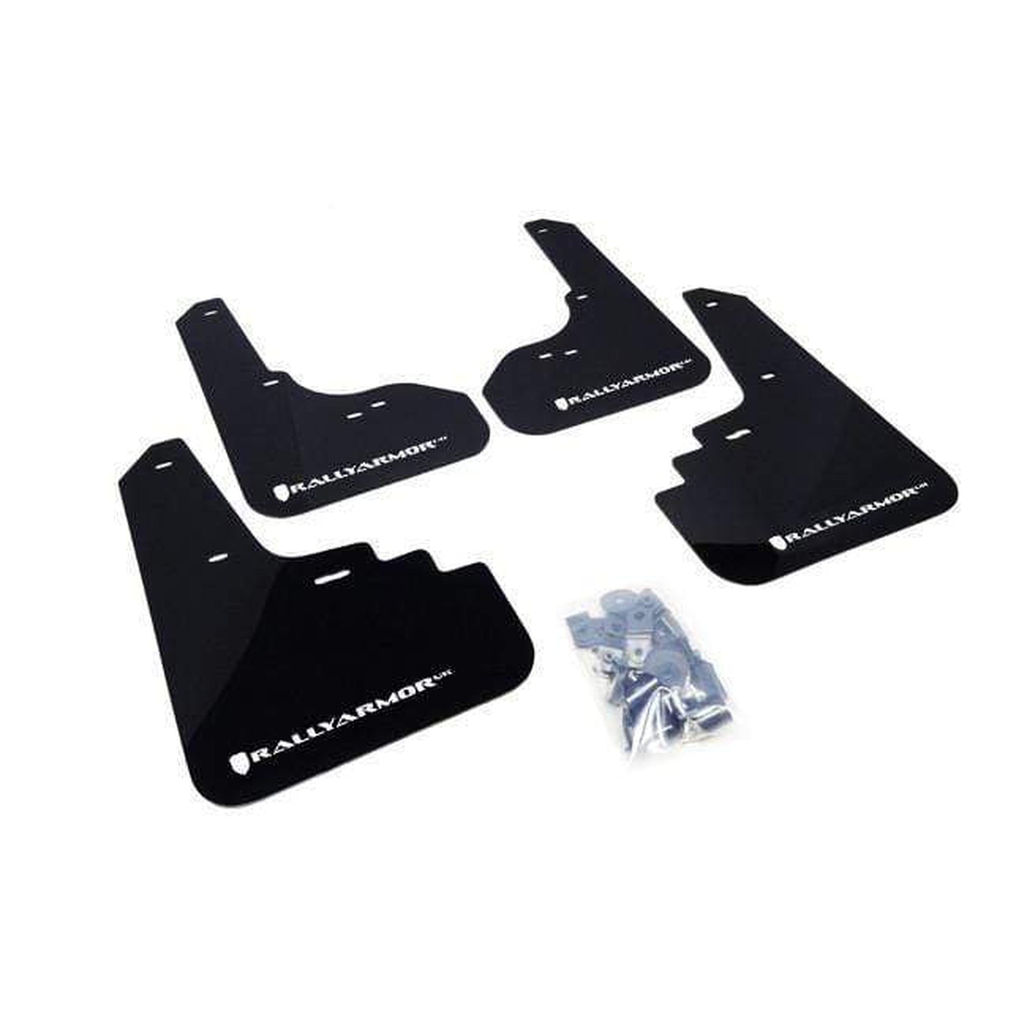 Rally Armor Black Mud Flaps w/ Silver Logo Subaru Legacy GT 2005-2009 | MF4-UR-BLK/SIL