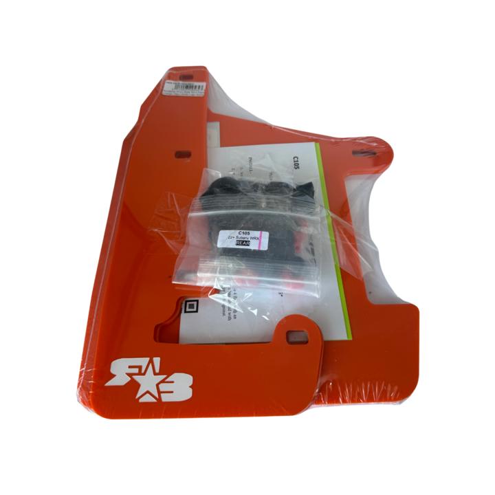 RokBlokz Short Rally Mud Flaps Orange Flaps White Logo Subaru 2022-2025 WRX | S-VB-S-ORG/WHT